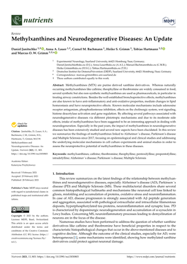 Methylxanthines and Neurodegenerative Diseases: an Update