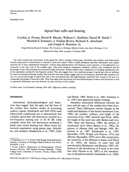 Apical Hair Cells and Hearing