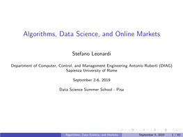 Algorithms, Data Science, and Online Markets
