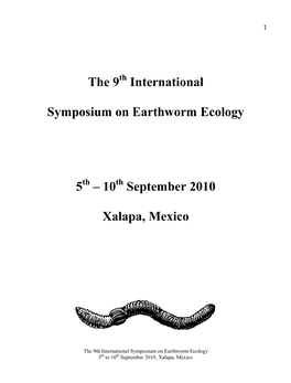 The 9 International Symposium on Earthworm