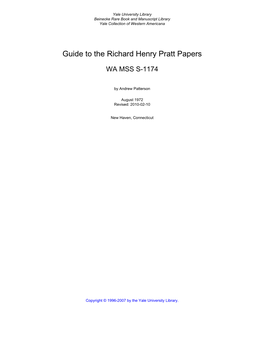 Guide to the Richard Henry Pratt Papers