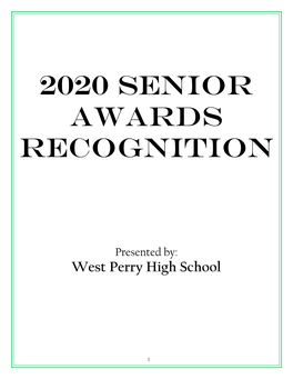 2020 Senior Awards Recognition