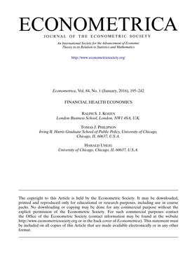 Financial Health Economics