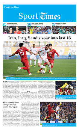 Iran, Iraq, Saudis Soar Into Last 16