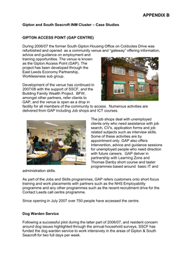 Gipton and South Seacroft INM Cluster – Case Studies
