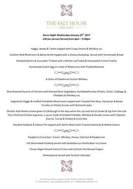 Download the Burns Night 2017 Menu