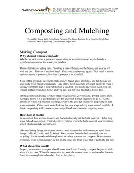 Gardenworks Guide to Compost and Mulching