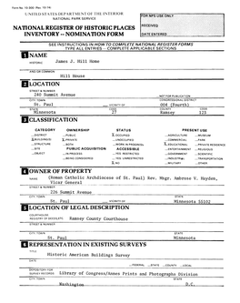 National Register of Historic Places Inventory -- Nomination Form