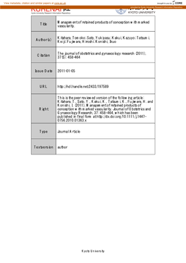 Title Management of Retained Products of Conception with Marked