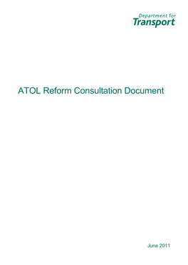 Dft-2011-17 ATOL Consultation Document