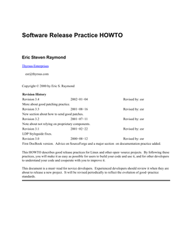 Software Release Practice HOWTO