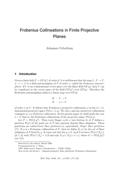 Frobenius Collineations in Finite Projective Planes