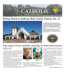 Bishop Morin to Dedicate Holy Family Church, Jan. 25 Gulf Pine