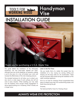 Handyman Vise INSTALLATION GUIDE