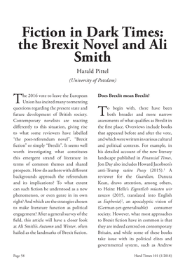 The Brexit Novel and Ali Smith Harald Pittel (University of Potsdam)