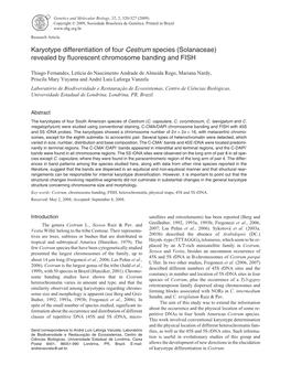 Karyotype Differentiation of Four Cestrum Species (Solanaceae) Revealed by Fluorescent Chromosome Banding and FISH