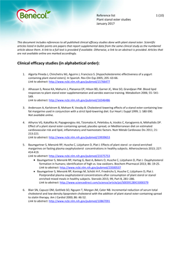 Plant Stanol Ester Studies January 2017