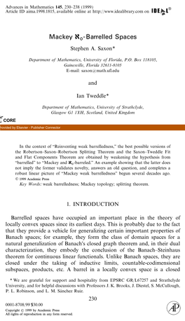 Mackey +0-Barrelled Spaces Stephen A