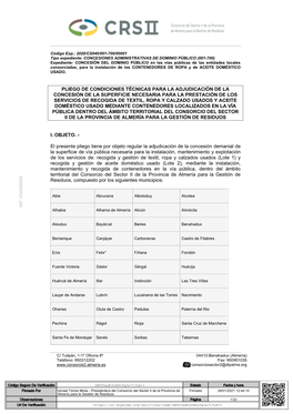 Pliego De Condiciones Técnicas Para La