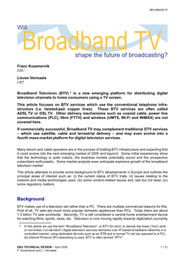 Will Broadband TV Shape the Future of Broadcasting?