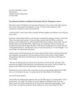 Concert Press Release