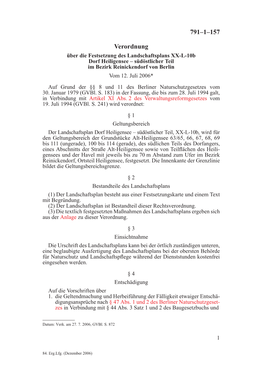 VO Über Die Festsetzung Des Landschaftsplans XX-L-10B Dorf