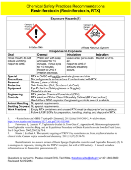 Resiniferatoxin CSPR GHS Format 2014