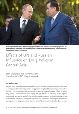 Effects of UN and Russian Influence on Drug Policy in Central Asia