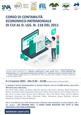 Corso Di Contabilità Economico-Patrimoniale Di Cui Al D