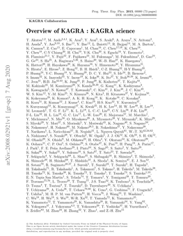 KAGRA Science Arxiv:2008.02921V1 [Gr-Qc] 7 Aug 2020