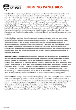 Judging Panel Bios