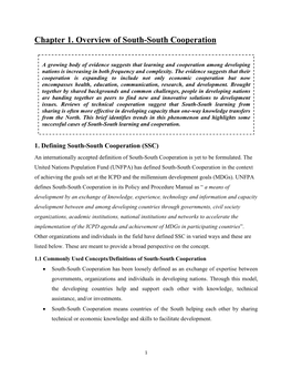 Chapter 1. Overview of South-South Cooperation