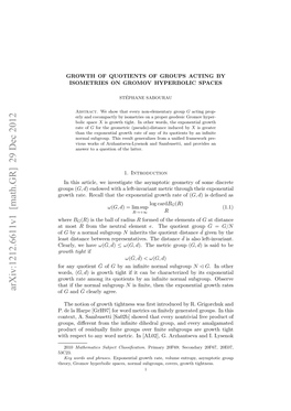 Growth of Quotients of Groups Acting by Isometries on Gromov Hyperbolic