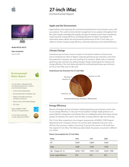 27-Inch Imac Environmental Report