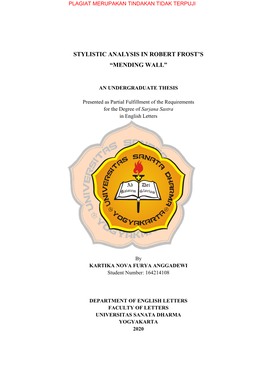 Stylistic Analysis in Robert Frost's “Mending Wall”