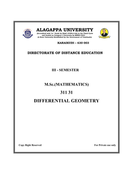 Differential Geometry