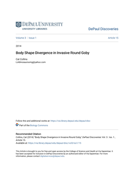 Body Shape Divergence in Invasive Round Goby