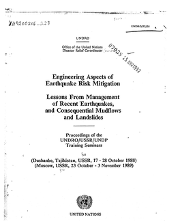 Engineering Aspects of Earthquake Risk Mitigation