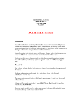 Access Statement