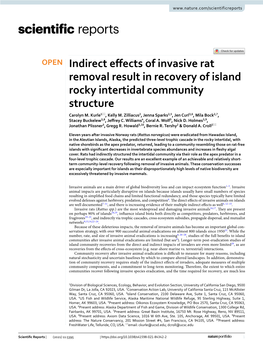 Indirect Effects of Invasive Rat Removal Result in Recovery of Island Rocky