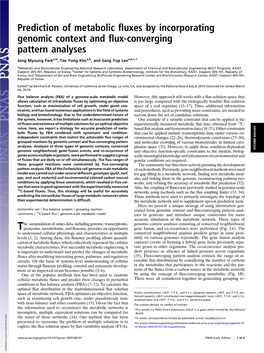 Prediction of Metabolic Fluxes by Incorporating Genomic Context And