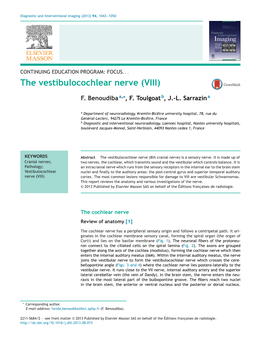 The Vestibulocochlear Nerve (VIII)
