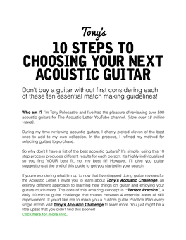 10 Steps to Choosing Your Acoustic Guitar