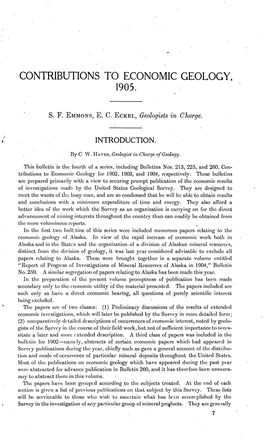 Contributions to Economic Geology, 1905