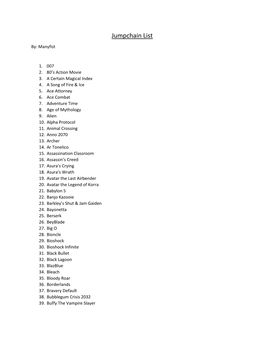 Jumpchain List