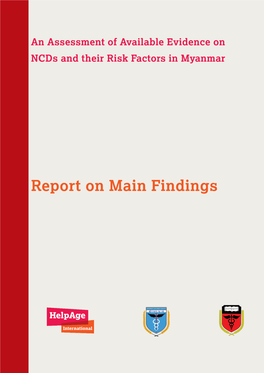 An Assessment of Available Evidence on Ncds and Their Risk Factors in Myanmar