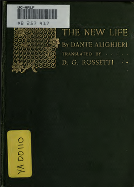 The New Life (La Vita Nuova) of Dante Alighieri