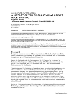 A History of Tar Distillation at Crew's Hole, Bristol