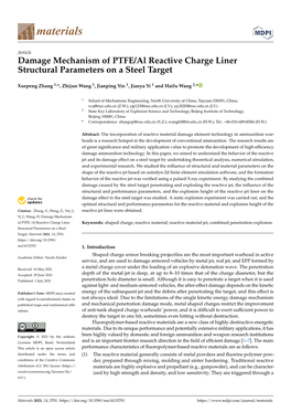 Damage Mechanism of PTFE/Al Reactive Charge Liner Structural Parameters on a Steel Target