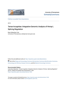 Integrative Genomic Analysis of Hnrnp L Splicing Regulation